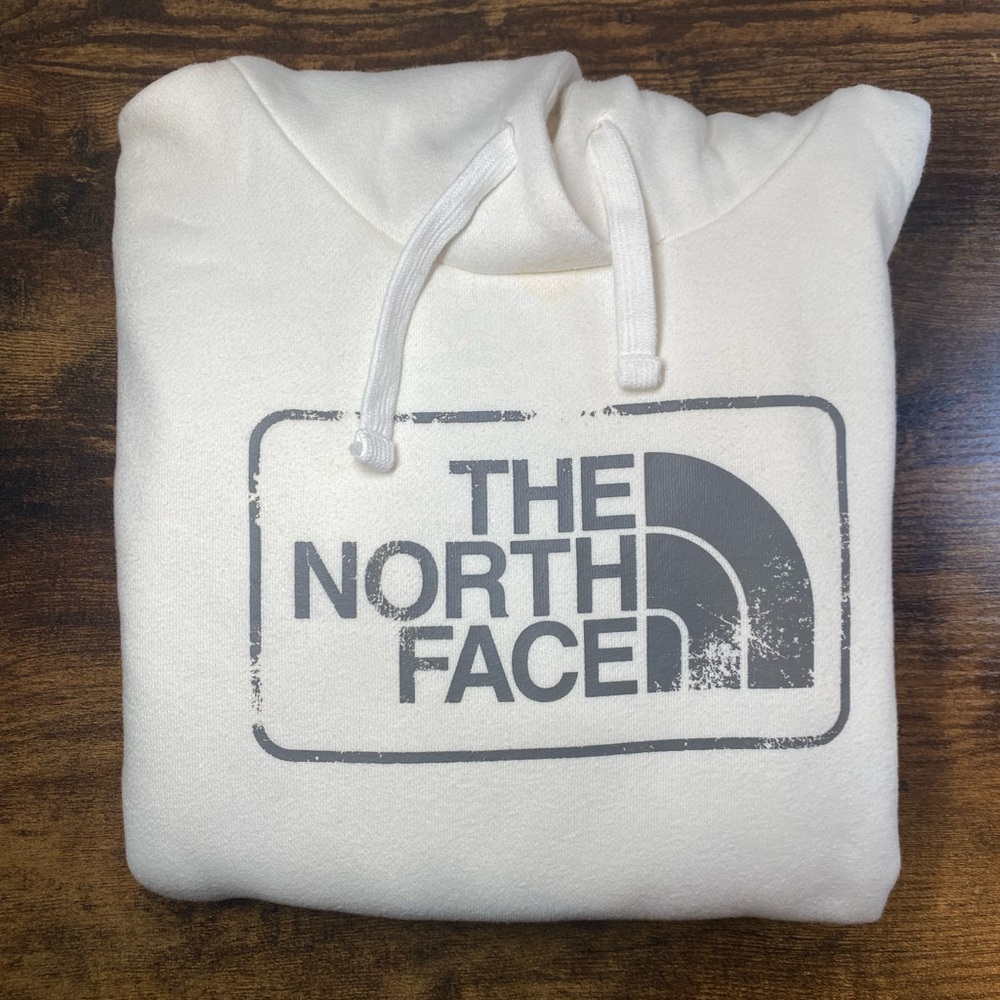 The North Face white and black logo hoodie size M woman’s EUC - Picture 3 of 15